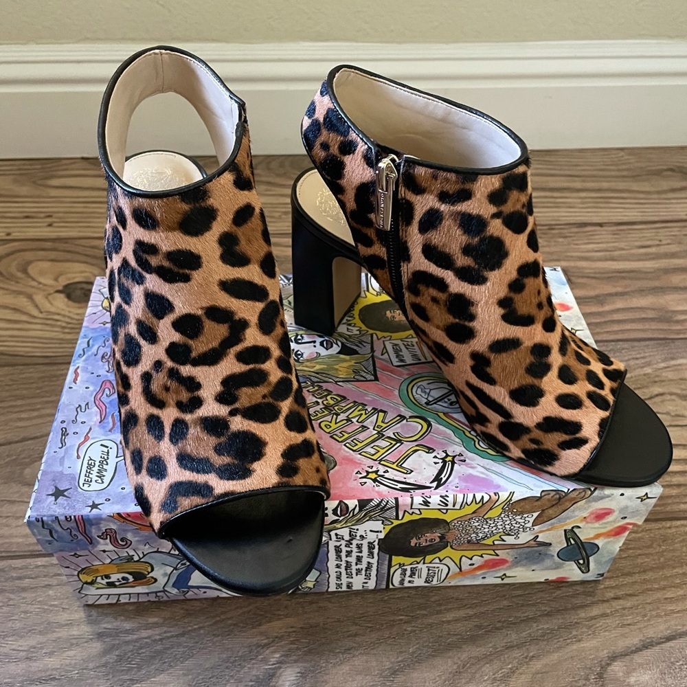 Vince Camuto brand new leopard block heels